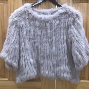 Dusty pink faux fur too